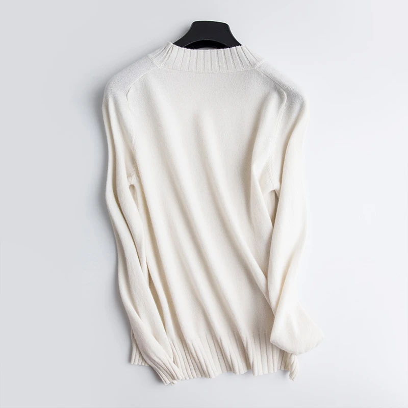 Women's Half Turtleneck Comb Wool Pullover Side Slit Front Cable Famale Jumper New Sweaters Full Sleeve 2018 Fall Winter | Женская