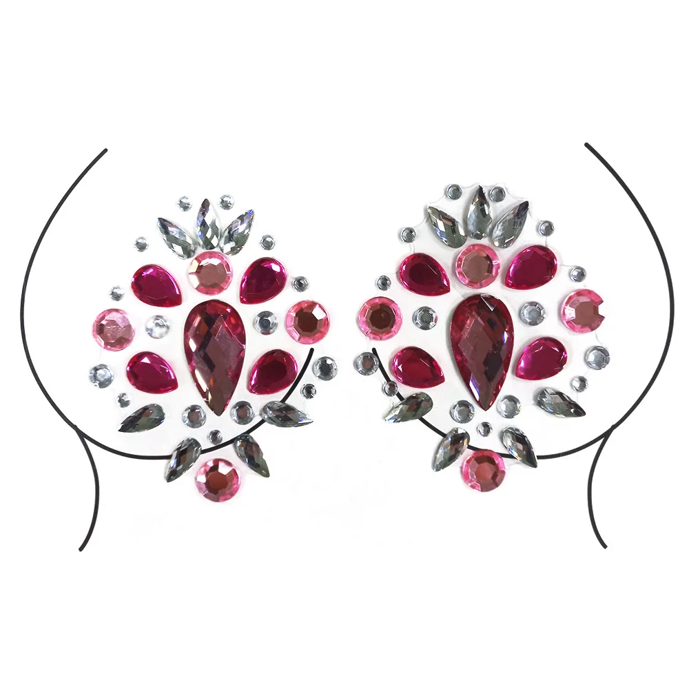 

Temporary Rhinestone Glitter Tattoo Stickers Set Resin Face Jewels Stickers Festival Makeup Acrylic Chest Face Crystal Stickers
