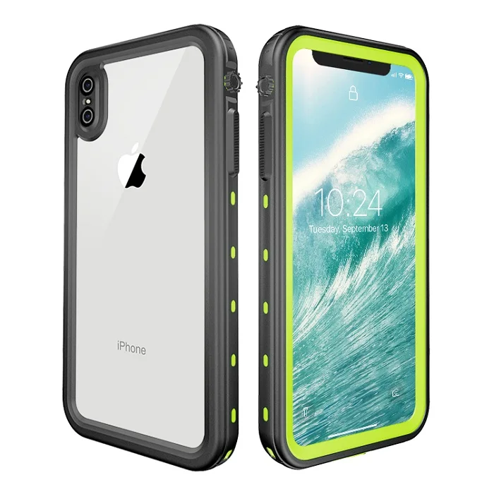 Green Водонепроницаемый чехол Redpepper для iPhone XS MAX Серии IP68 Дайвинг Подводный противоударный пыленепроницаемый защитный чехол для iPhone X/XS - Цвет: Green
