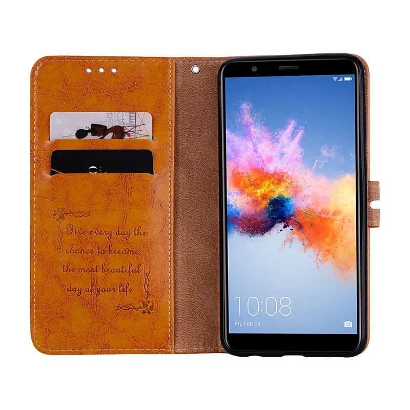 Кожаный чехол книжка для Huawei Honor 7X кошелек с откидной крышкой x7 силиконовые чехлы