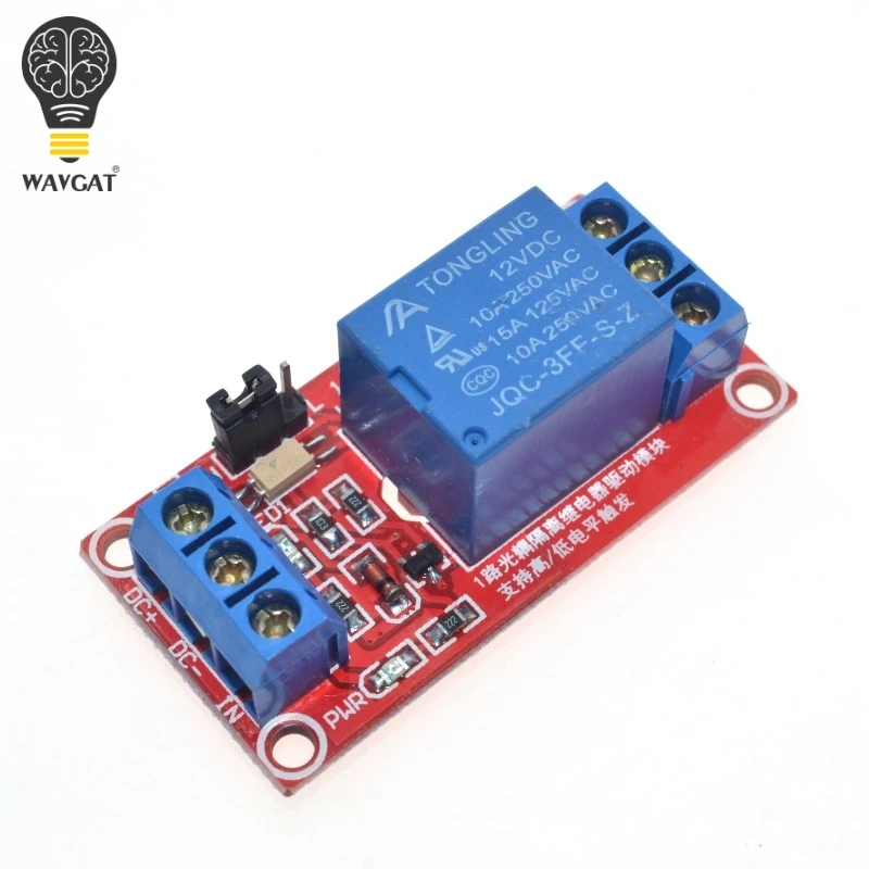 Плата релейного модуля для Arduino WAVGAT 1 канал 12 В щит с опора оптопары триггером