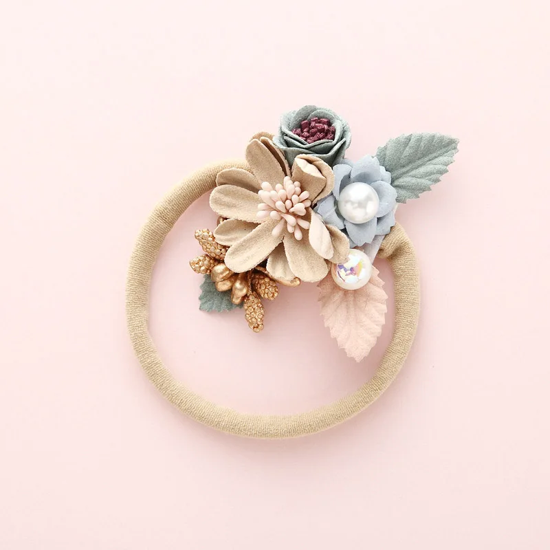 

1PC Adjustable High Quality Party Children Pearl Floral Girls Headband