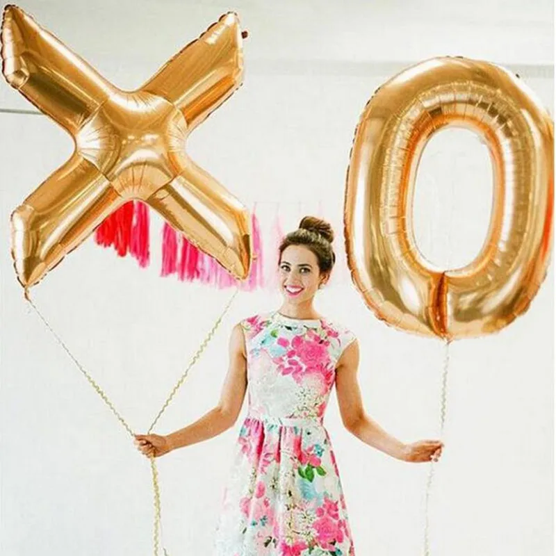 30 дюймовые золотые буква алфавита шары из алюминиевой фольги на день рождения