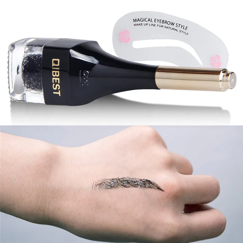 QIBEST 4D гель для бровей увеличивающий крем натурального волокна красить Eyebrow