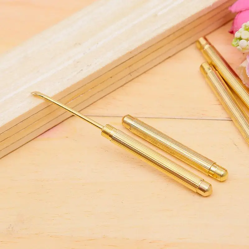 Ручная работа латунная спиральная форма дымовая трубка Ушная ложка ухочистка