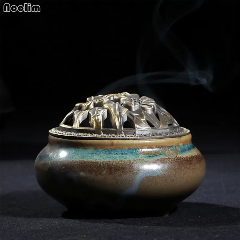 Ароматическая печь Celadon, керамическая Будда, античный сплав сандалового дерева, ароматическая горелка, держатель для благовоний, домашний Чайный домик, декор для комнаты йоги