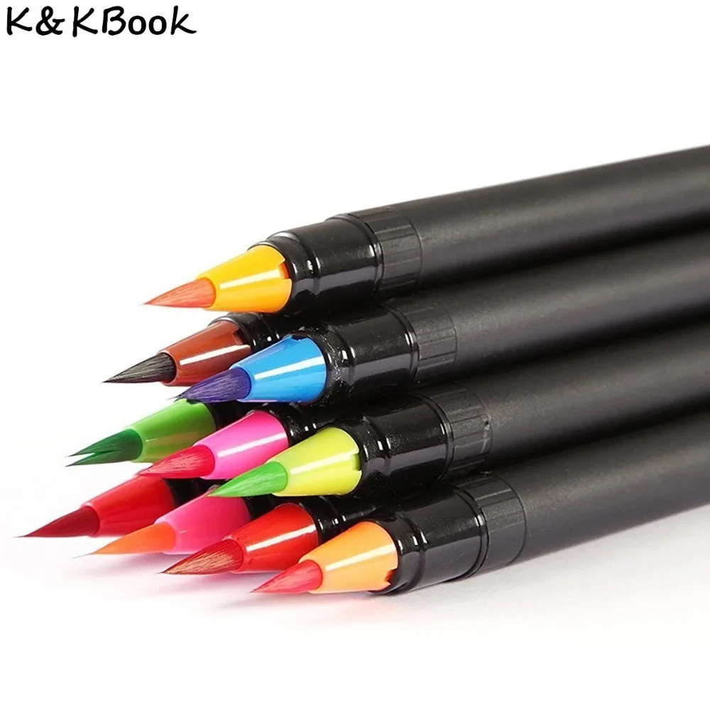 Ручка для каллиграфии K & KBOOK 20 цветов кисть ткани ручка акварельные