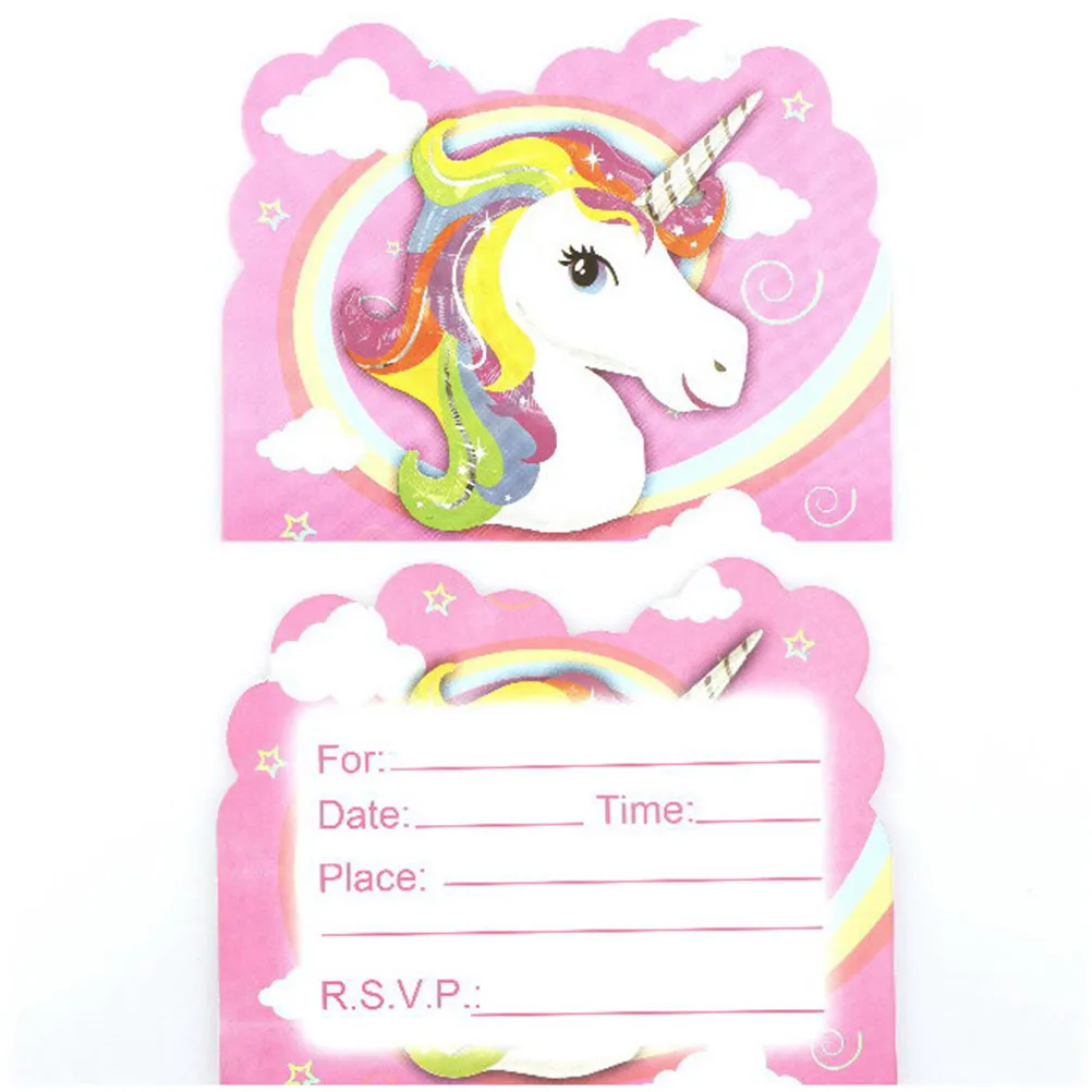 Вечерние украшения на день рождения 10 шт./лот с рисунком единорога вечерние