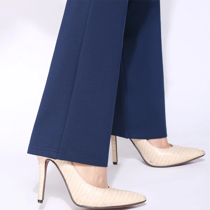 

Spring and autumn new elastic high waist slim micro bell pants large size S-4XL casual pants ladies OL fashion trousers