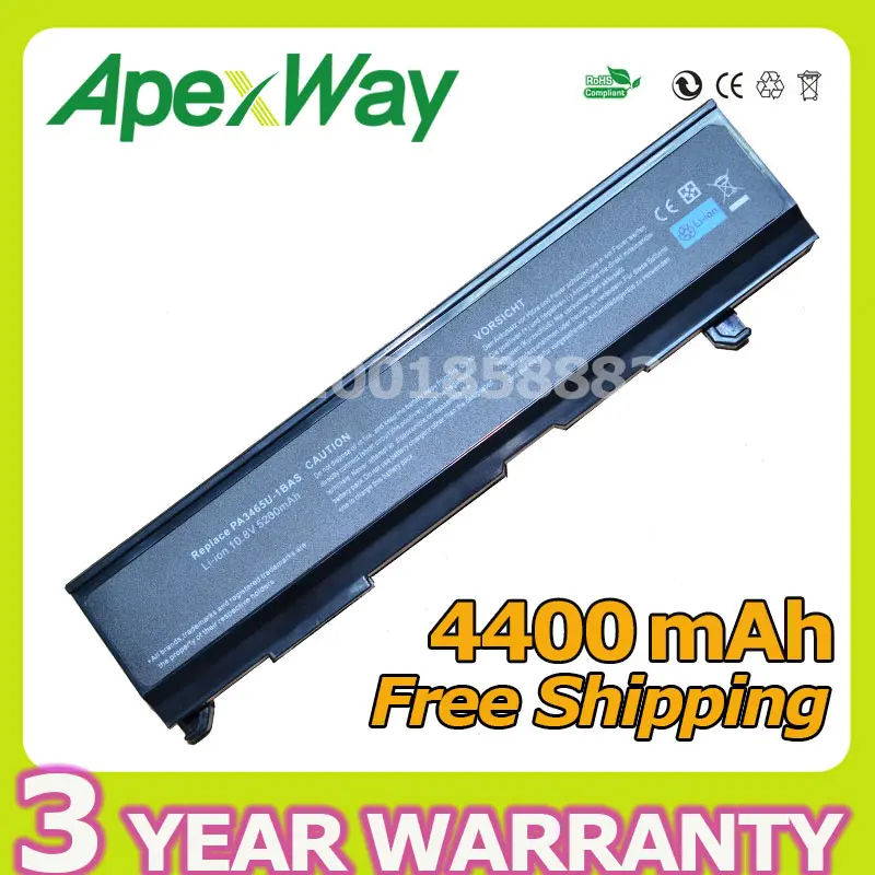 Apexway 6-элементный Аккумулятор для ноутбука PA3465U PA3465U-1BRS PABAS069, для Toshiba Satellite A80, M105, M115, M45, M50, M55, M70, для Dynabook AX