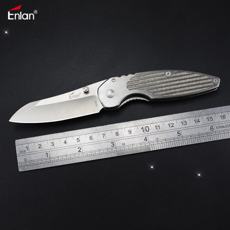 Складной нож ENLAN с рукояткой из нержавеющей стали 8Cr13Mov для выживания охоты