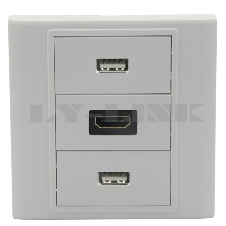 HDMI Двойной USB настенный разъем с гнездом на гнездо|usb wall plate|wall platewall usb plate |
