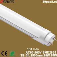 led light t8 led tube light 5ft 150cm 1500mm 25w 28w high lumen 110v 220v led lamp fluorescent light split led tube free shippin