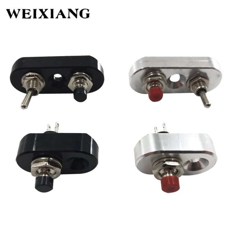 

Aluminum Alloy Universal Motorcycle Handlebar Grip Switch Headlight Horn Push Type On/Off Black Silver