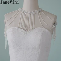 janevini bling crystal flowers wedding shoulder chain necklace ribbon women bridal pearl tassel shoulder chains body jewelry