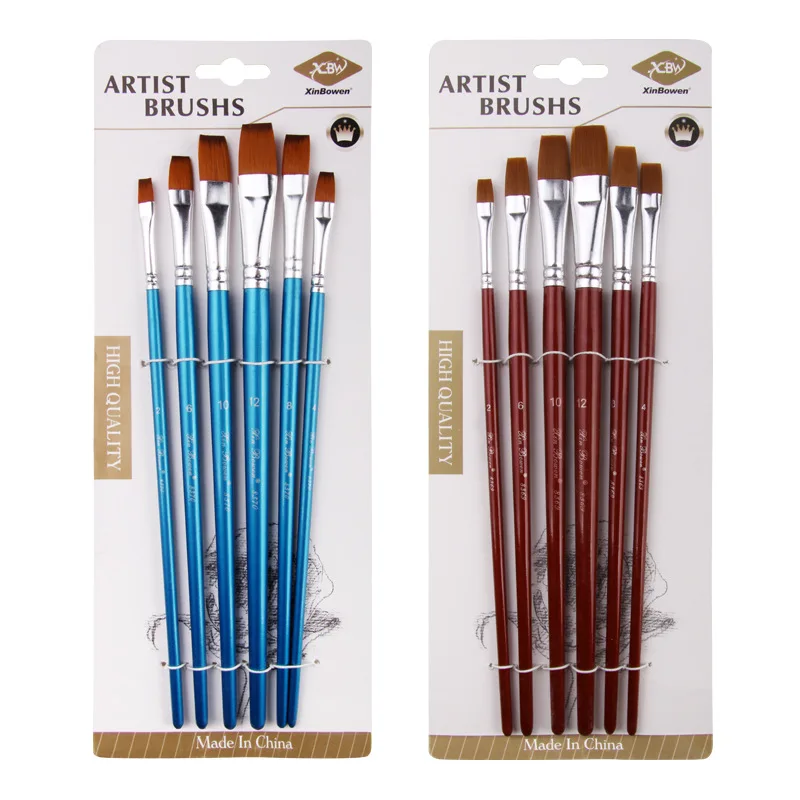 Нейлоновая ручка для короткой деревянной удочки двухцветная Акварельная кисть