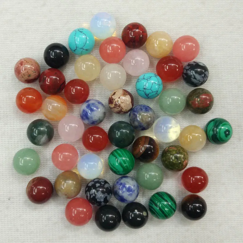 Модные круглые бусины из натурального камня в форме шара без отверстий для