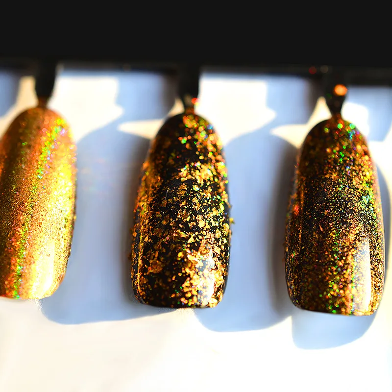 0 2 г/кор. красочные лазерные золотые блестки зеркальный порошок для дизайна