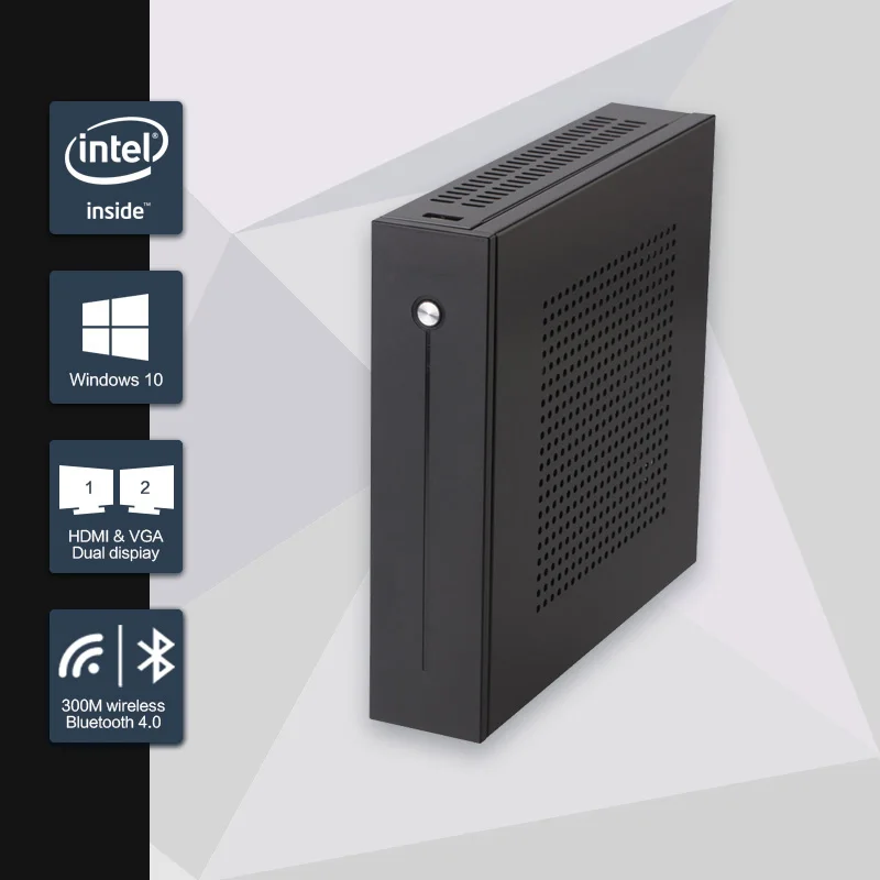 Celeron J1900 Mini PC 4 ядра безвентиляторный мини ПК с VGA HDMI Двойной LAN 2 Порты и разъёмы COM sup