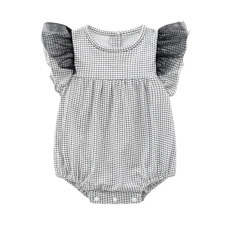 girl romper Детская одежда для близнецов; боди для мальчиков и девочек; комбинезон для новорожденных; одежда для малышей; летняя одежда для детей с треугольниками - Цвет: girl romper