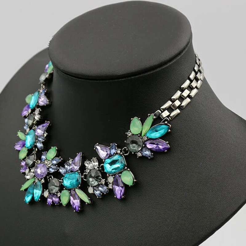 Новая мода ожерелье с кулоном в виде цветка collana посеребреная цепочка нагрудный
