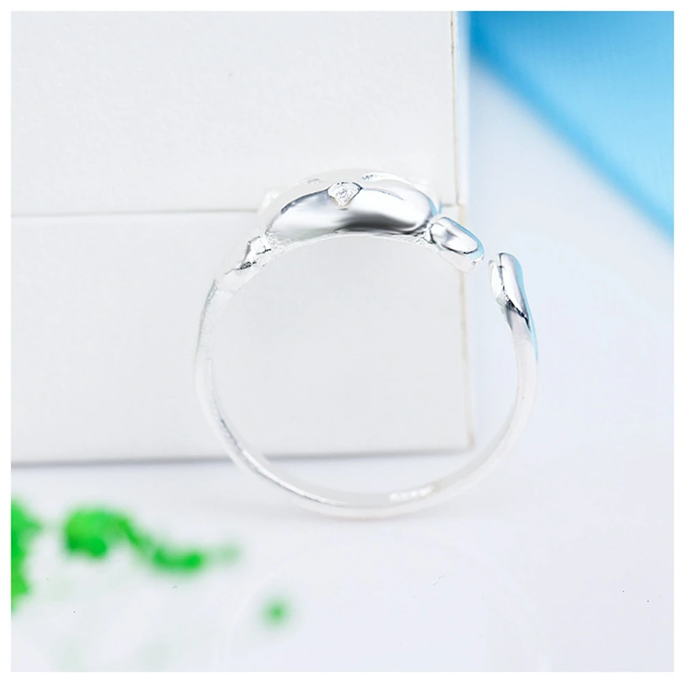 925 Sterling Silver Jewelry Lovely Cute Cat Rings for Girls Adjustable Finger Ring sterling-silver-jewelry Best Friends Gifts | Украшения и