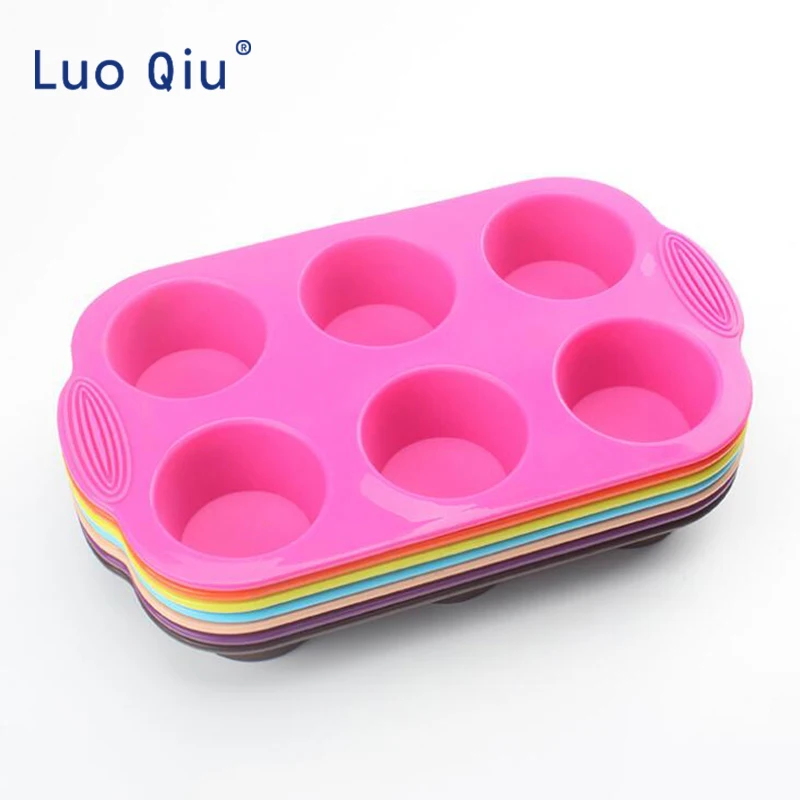 

Silicone Mold 6 holes Macaroon shaped Handmade Soap Mold DIY Fondant Biscuit Silica Gel Mold chocolate cookies baking tools