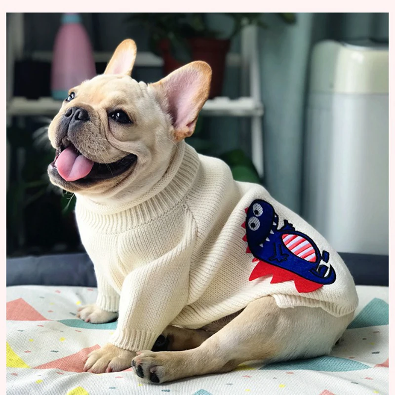 

[MPK Dog Clothes] Posh Turtleneck Dog Sweater Dog Dinosaur sweater