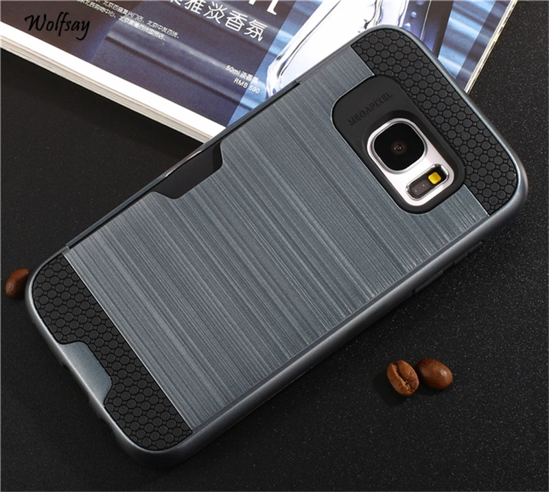 Чехол wolfsay для samsung Galaxy S7 мягкий Бронированный резиновый чехол G9300 Fundas слот карты |