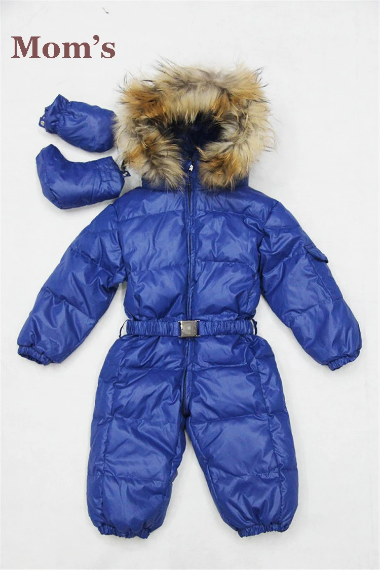 6 М 3 Т Сгущает Детские Младенческой Snowsuit Природа Меха детские зимние Комбинезоны