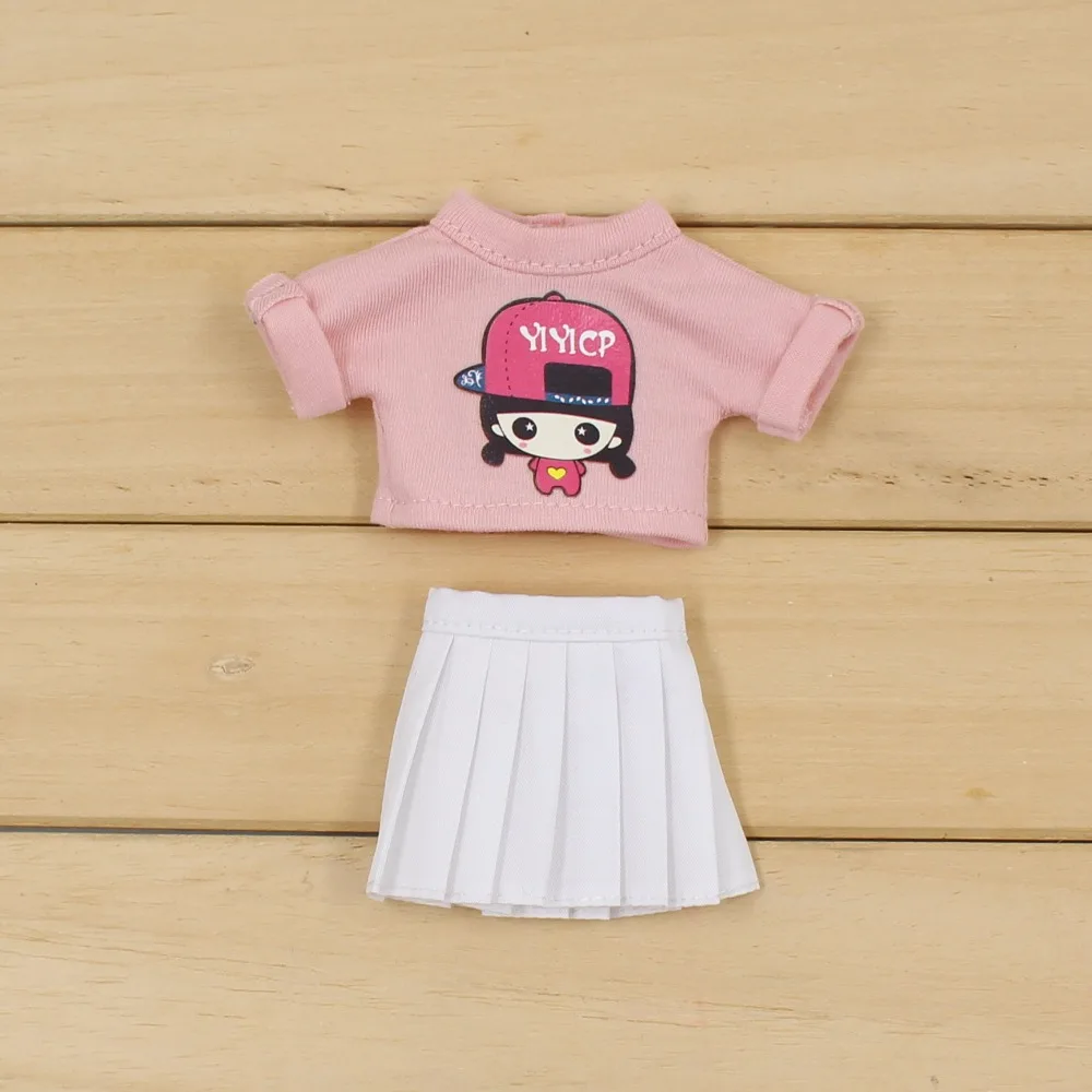 ICY DBS Blyth doll licca body toy белая юбка розовая рубашка Милая Одежда для девочек наряды в