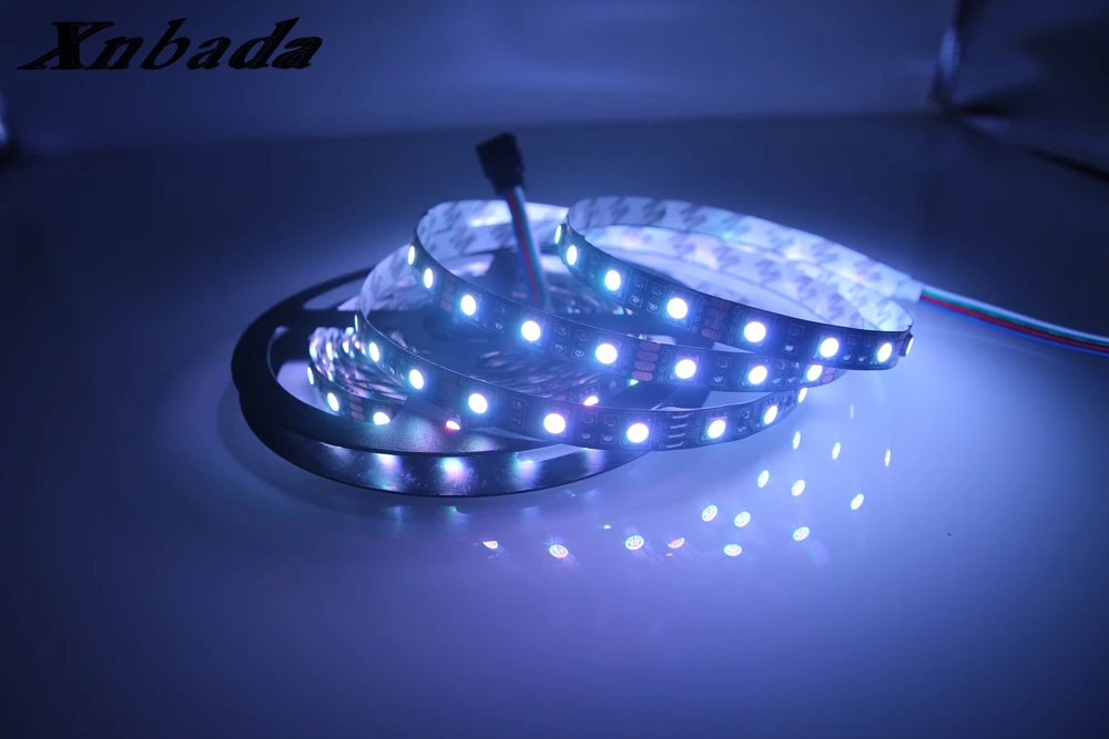 

Xnbada Led Strip 5050 DC12V 60Led/m,5M/Roll Black PCB Led Light IP30 Non Waterproof
