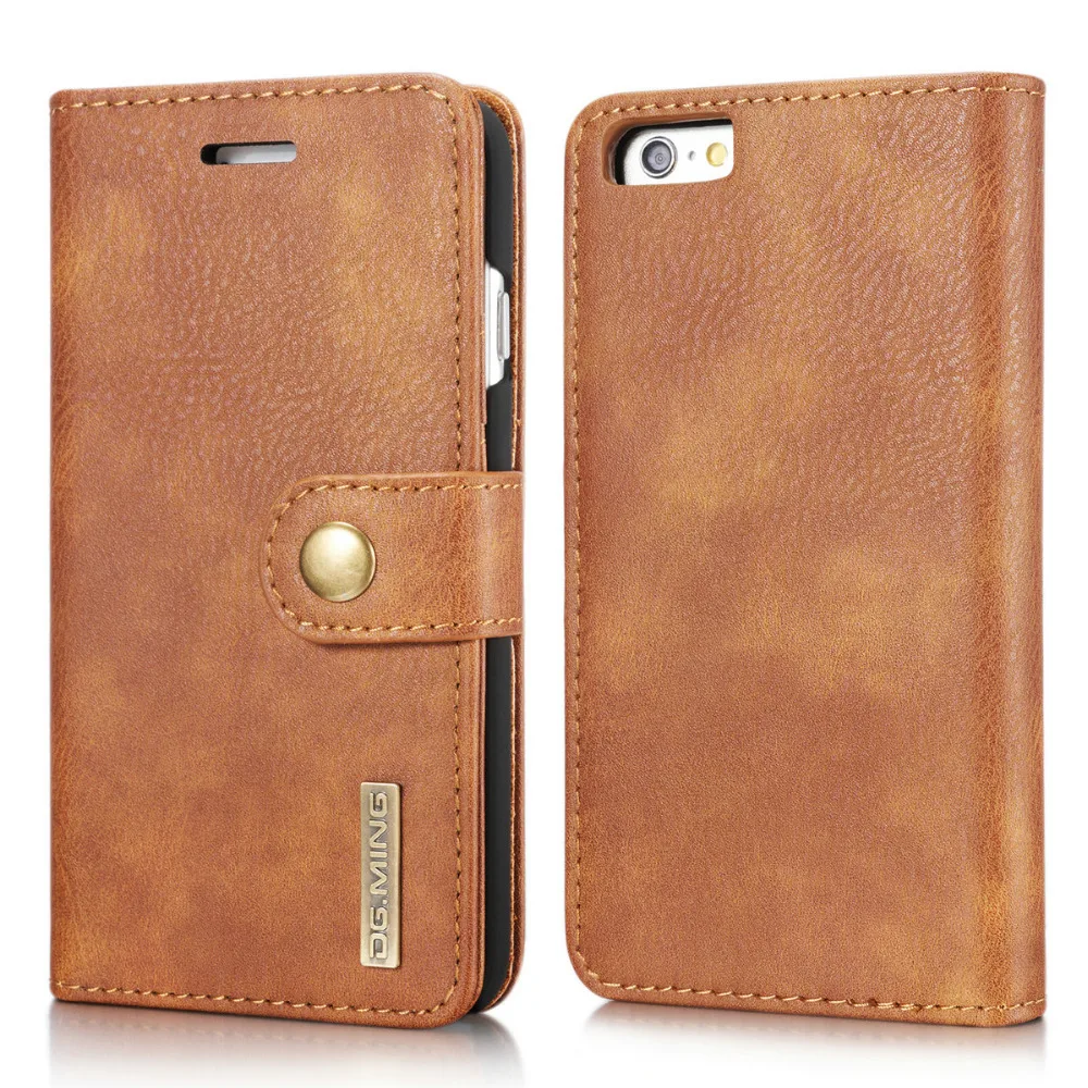 Роскошный Ретро откидной Магнитный Кошелек Съемный чехол для iphone 6 6splus 7 7plus из