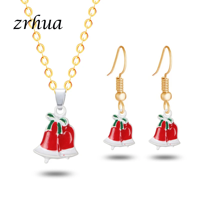 ZRHUA DIY Рождественский колокольчик ожерелье серьги набор Санта Клаус