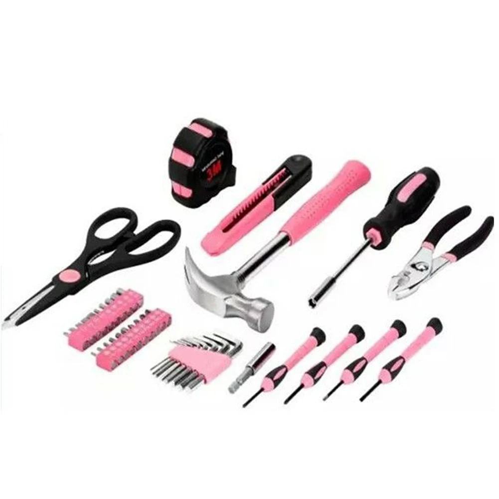Pink 40pcs Tool Set Household Hand Car Maintenance Tools Kit With Plastic Toolbox Storage Case | Инструменты