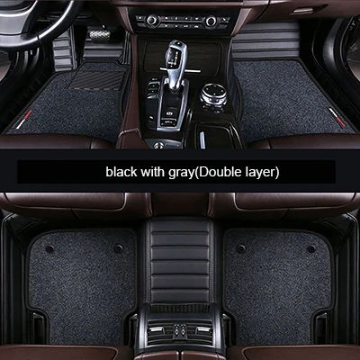 black-gray HLFNTF индивидуальный двойной автомобильный коврик для land rover все модели Rover Range Evoque Sport freelander Discovery 3 4 Defender LR - Название цвета: black-gray