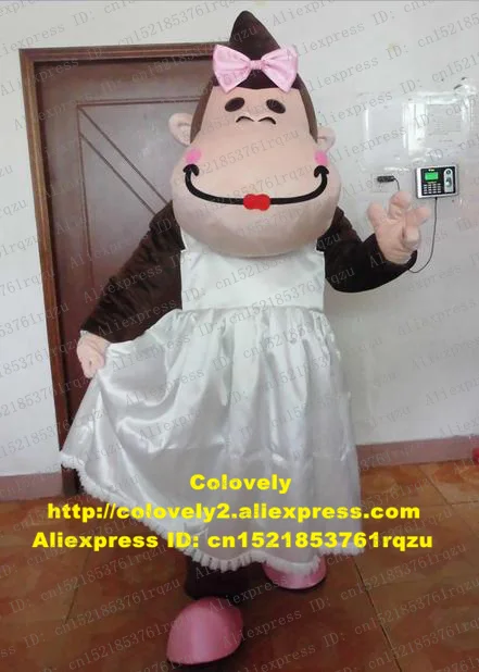 Женский костюм-талисман орангутан девушка Горилла шимпанзе обезьяна симианский