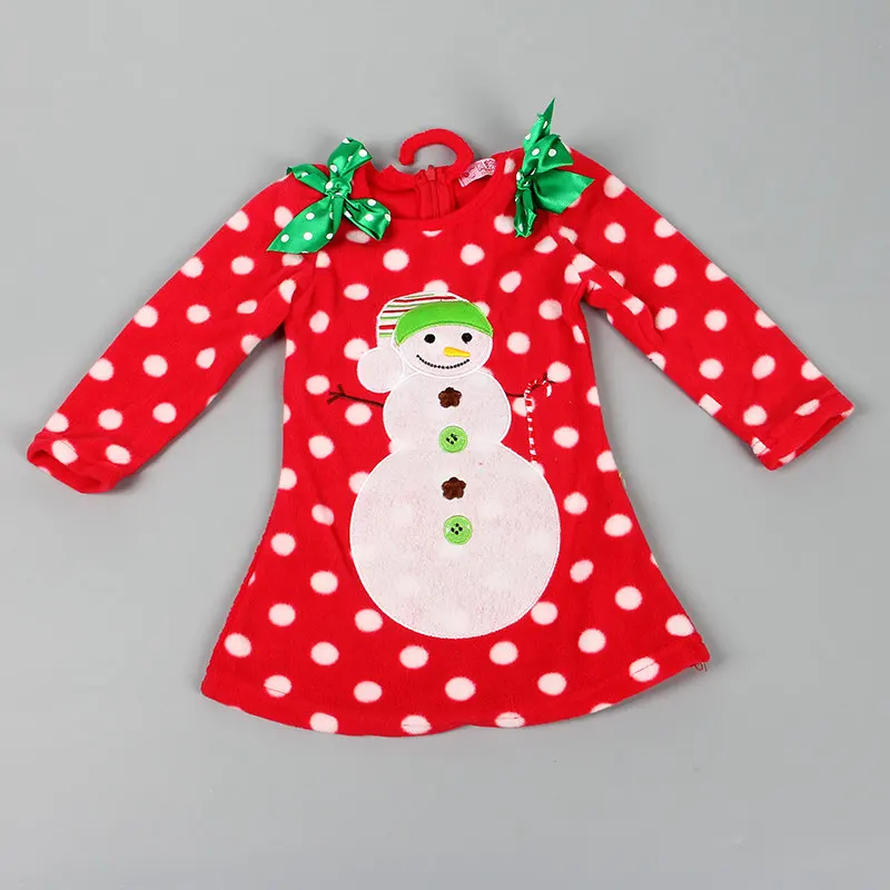 Новинка 2019 года рождественское платье в горошек для маленьких девочек Детские