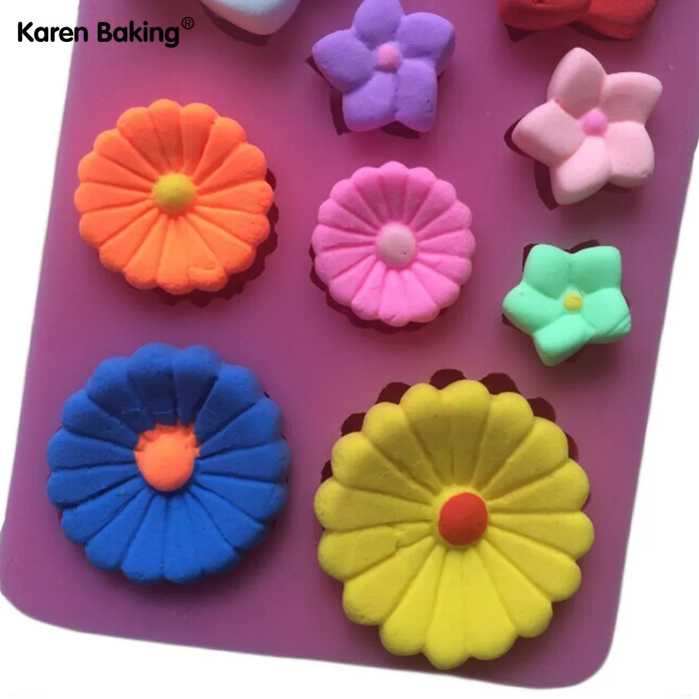 Beautiful Flower Shaped 3D Silicone Cake Fondant Mold Decoration Tools Soap Candle Moulds | Дом и сад