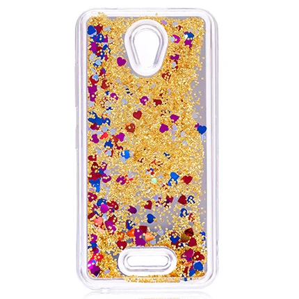 Yellow Защитный чехол для lenovo A Plus A1010 A20 A1010a20 4," блестящий зеркальный чехол в форме сердца с динамическим жидким зыбучим песком - Цвет: Yellow