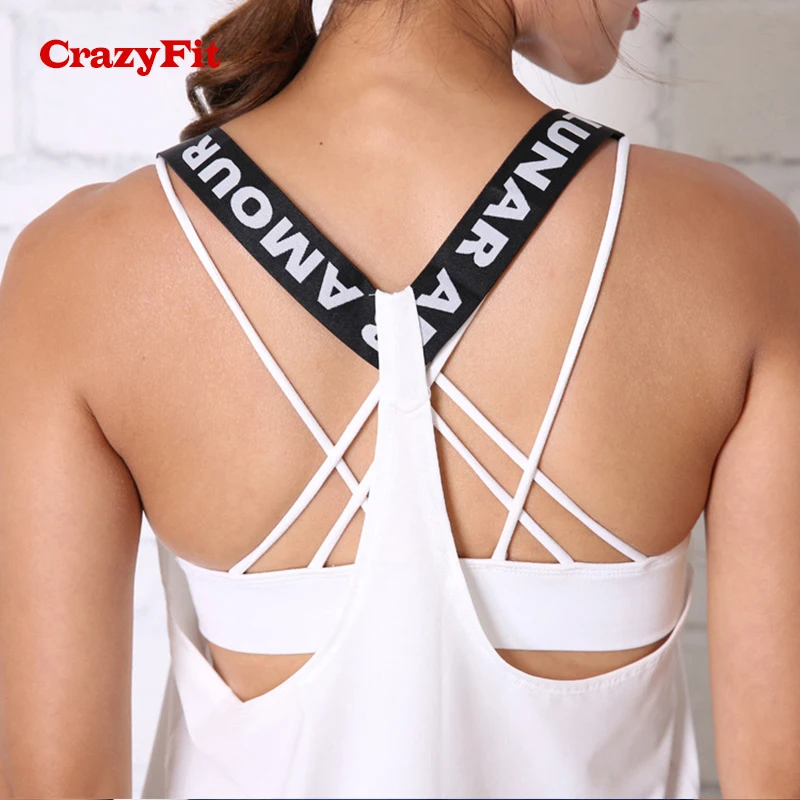 CrazyFit 2018 Sport Tank Top Yoga Shirt Tops Loose Women Female Gym Fitness Running Workout Run Sleeveless Vest Clothing | Спорт и