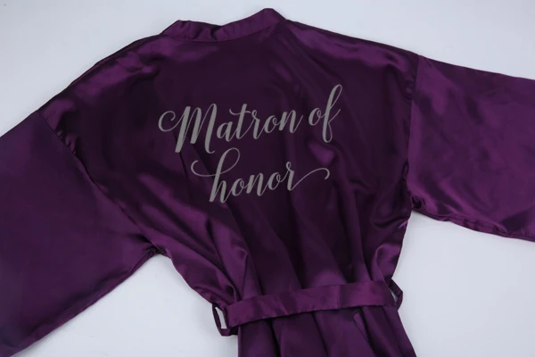 Женский Атласный халат Sisbigdey серо-фиолетовый для матери невесты свадебное кимоно