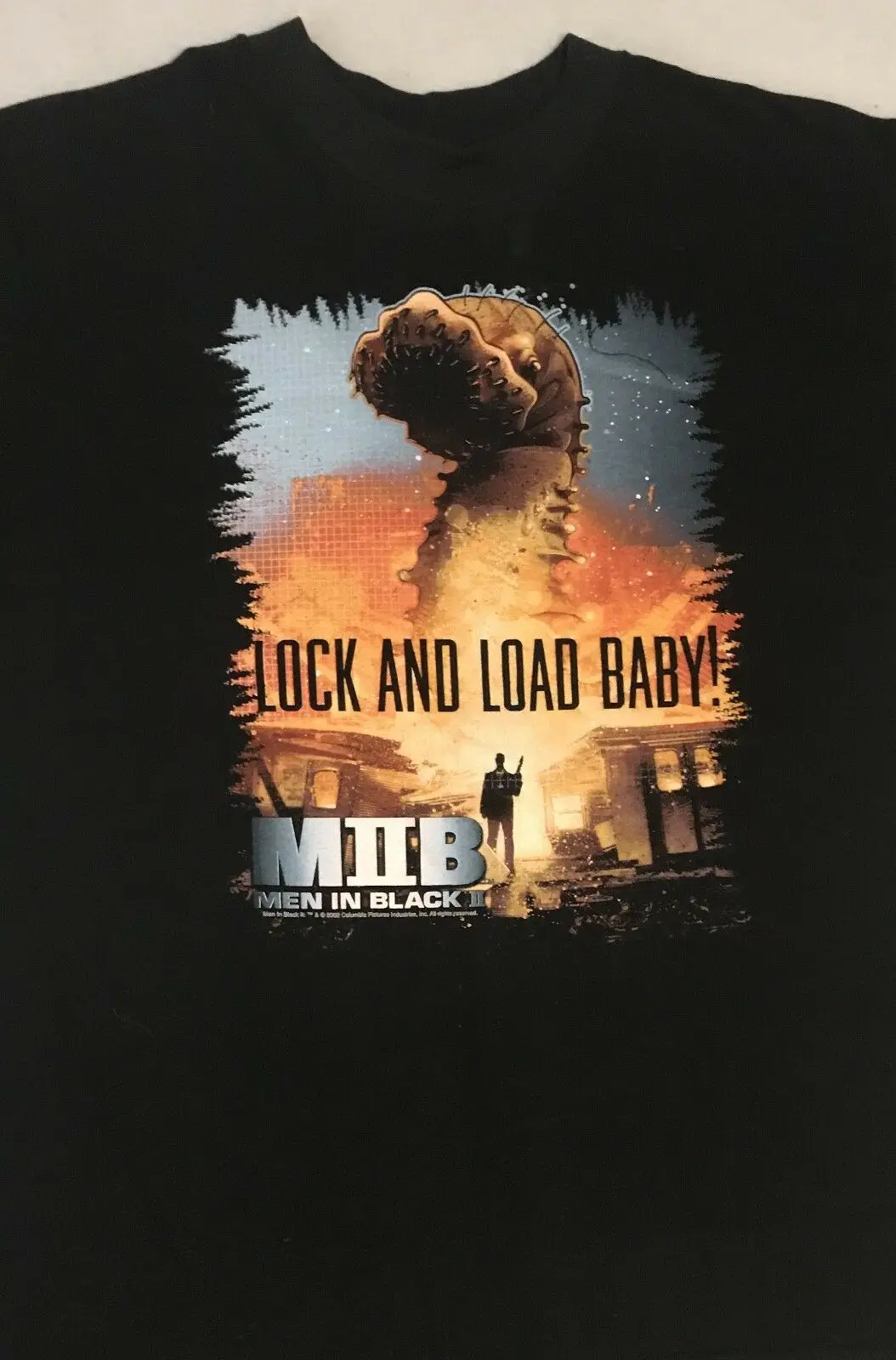 

Vintage! MEN IN BLACK II Lock and Load Baby 2002 T - Shirt Youth L - XL