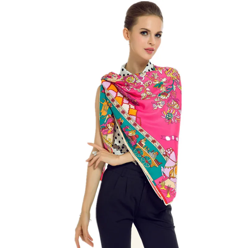 Роскошный брендовый зимний шарф цветной квадратный шейный платок с принтом