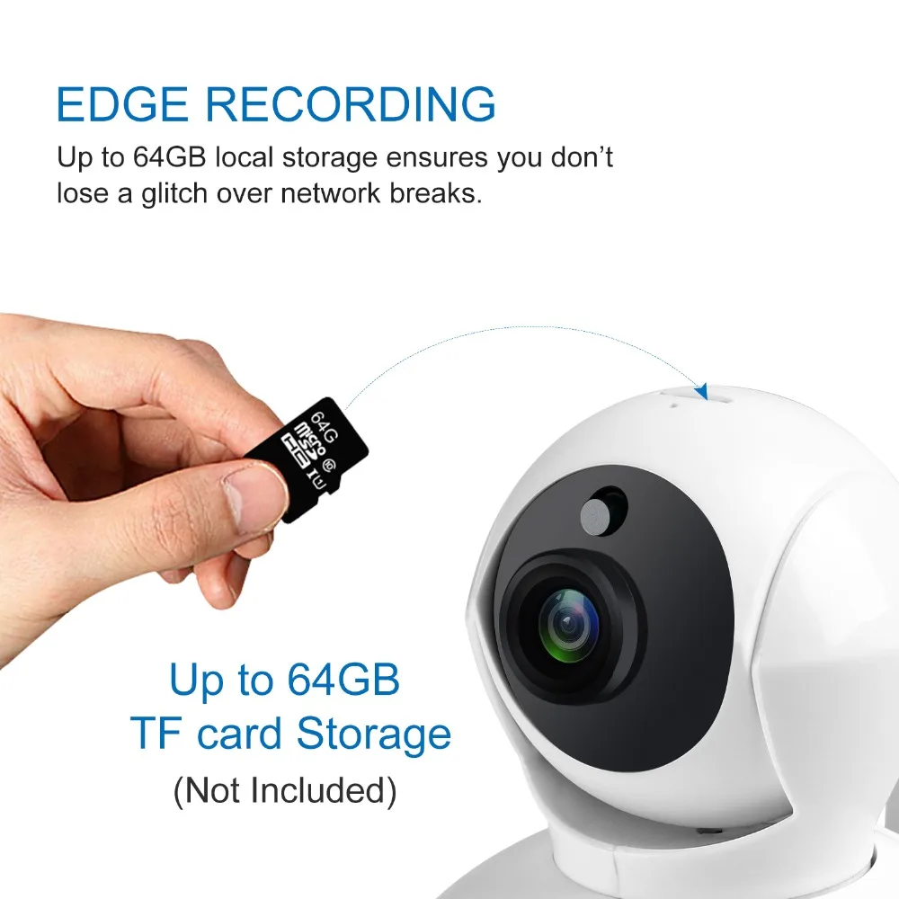 SANNCE 720P HD умная Беспроводная ip камера 1.0MP двухстороннее аудио ИК Ночное Видение wifi