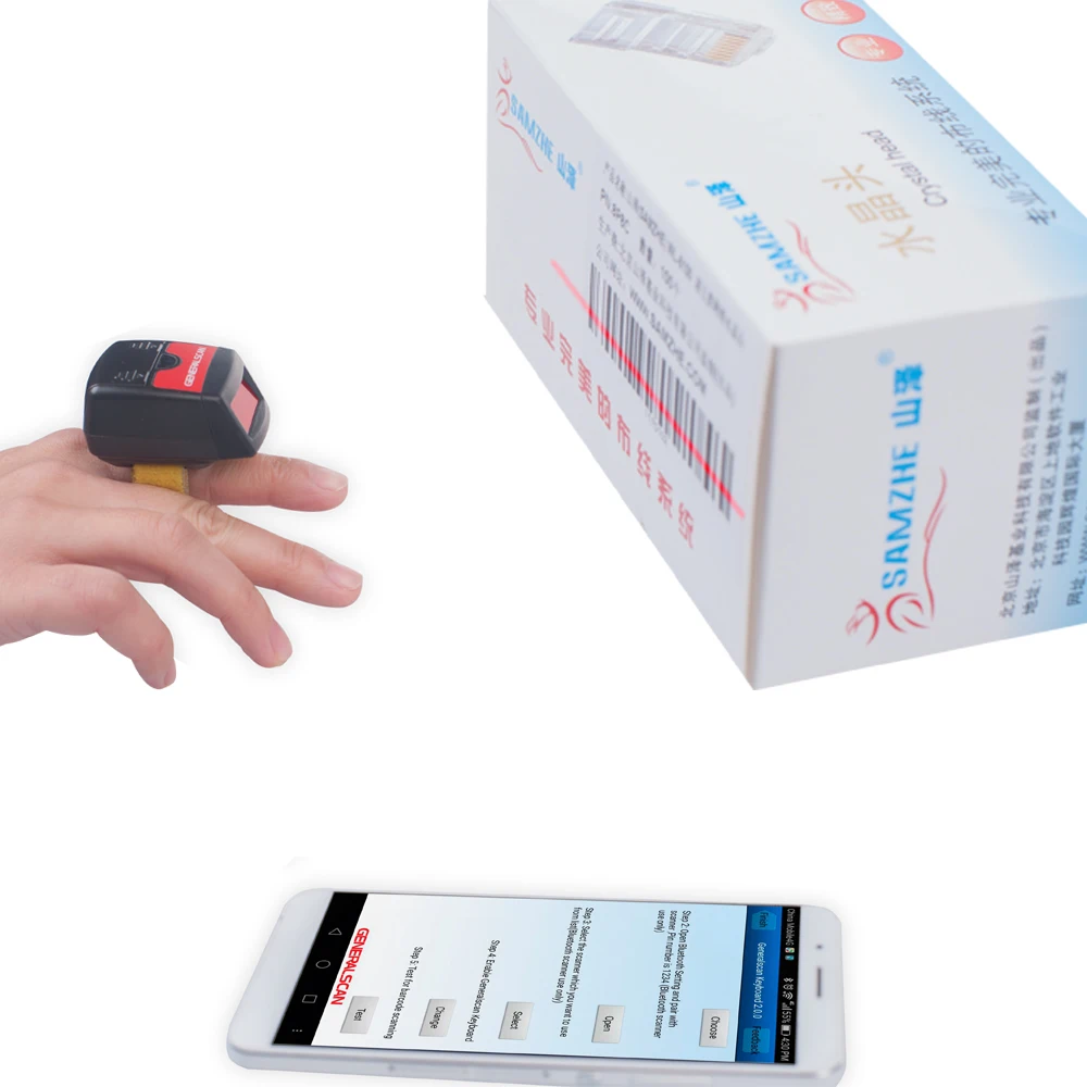 Generalscan R1000BT HP (06) 1D Мини Bluetooth кольцо сканер штрих кода для Android и iOS