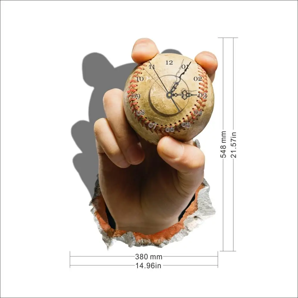 Европейский современная простая модная 3D теннис настенные наклейки с часами art