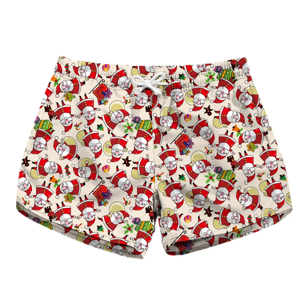 

New 2018 Trendy fashion Women Shorts Summer Beach Casual Santa Claus pattern print Loose Shorts Hot women board short