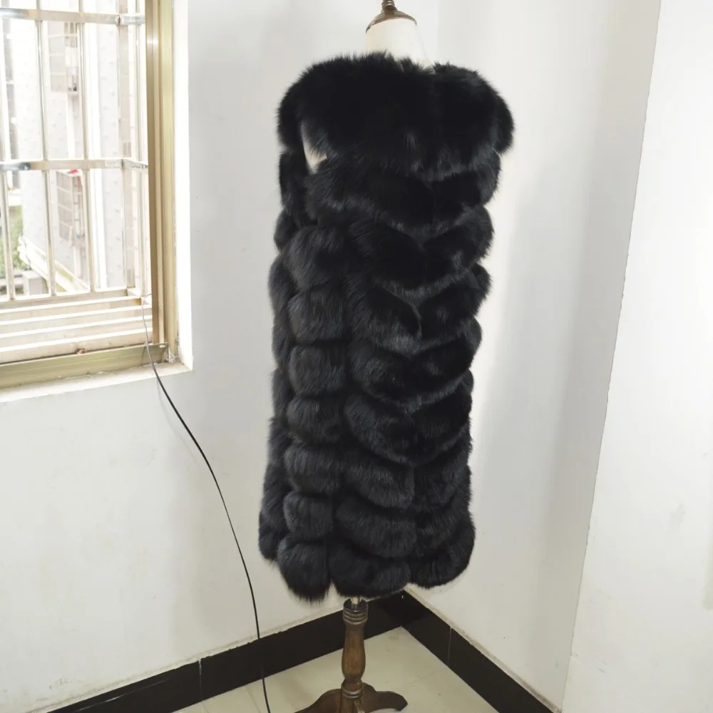Горячая Распродажа 100% из натурального меха лисы пальто без рукавов для женщин