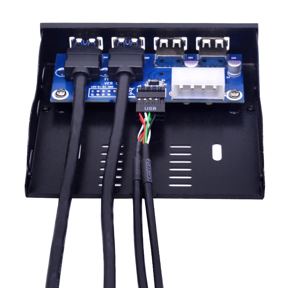 CHIPAL 4 Порты USB 2 0 3 ступицы переднего Панель кабель Splitter внутренняя Combo кронштейн